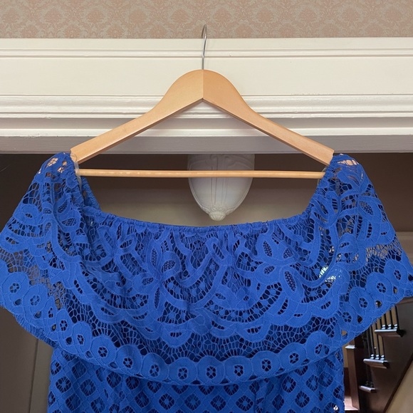 SHARAGANO lace dress. Worn 1x - Picture 7 of 10